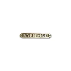 Best FS Plaque laiton capitaine Décoration Marine·Laiton & Bois