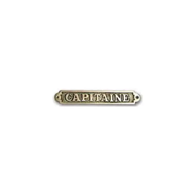 Best FS Plaque laiton capitaine Décoration Marine·Laiton & Bois