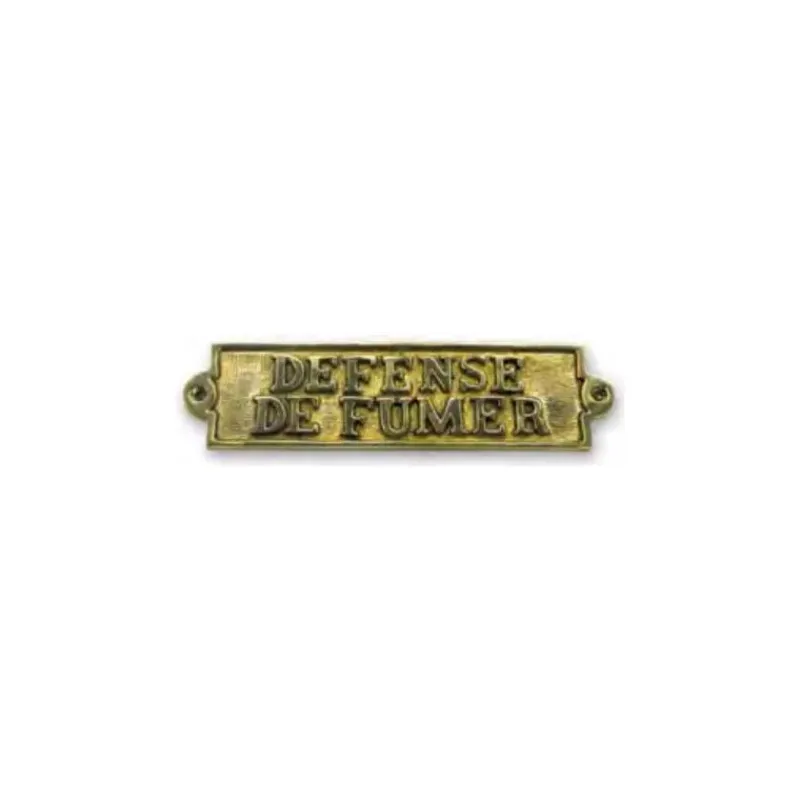 Hot FS Plaque laiton défense de fumer Décoration Marine·Laiton & Bois