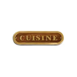 Outlet FS Plaque laiton et bois cuisine Décoration Marine·Laiton & Bois
