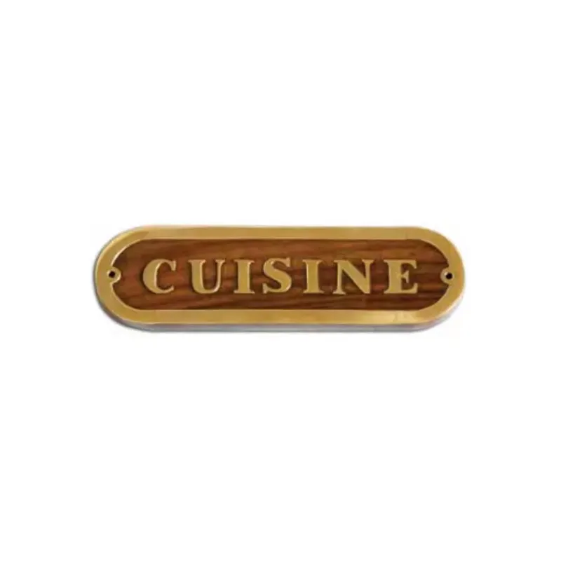Outlet FS Plaque laiton et bois cuisine Décoration Marine·Laiton & Bois