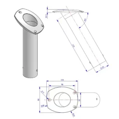 Hot FS Porte-canne encastré laiton Accastillage De Pont·Porte-Canne À Pêche