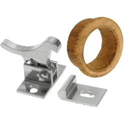 Outlet FS Verrou cocotte laiton + passe doigt teck Ameublement & Quincaillerie Intérieure·Fermeture Et Verrou De Placard|Quincaillerie Marine·Serrure, Fermeture & Poignée