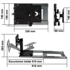 New Support TV placard 180° bras court Multimédia - Hi-Tech·Accessoires Tv & Radio