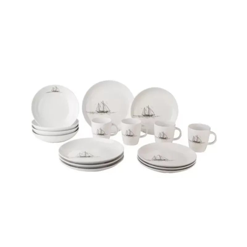 Set vaisselle 16 pièces Voilier*Gimex Discount