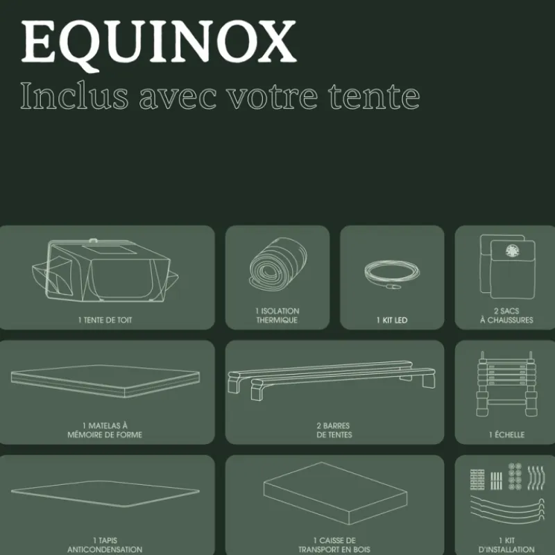 Hot Equinox Tente De Toit, Barre De Toit, Coffre & Échelle·Tente De Toit