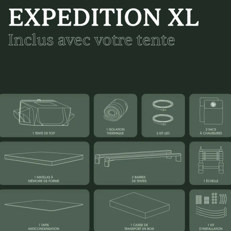Best Expedition XL Tente De Toit, Barre De Toit, Coffre & Échelle·Tente De Toit