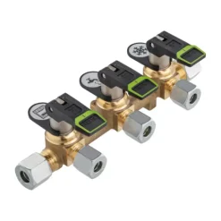 Vanne gaz à levier bicolore 3 voies*Gok Discount