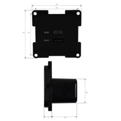 C-line Prise USB-A USB-C*Haba