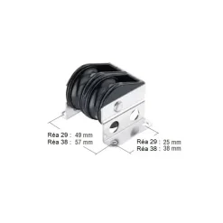 New Small Boat Bullet double verticale Poulie, Anneau De Friction & Palan·Poulie À Friction