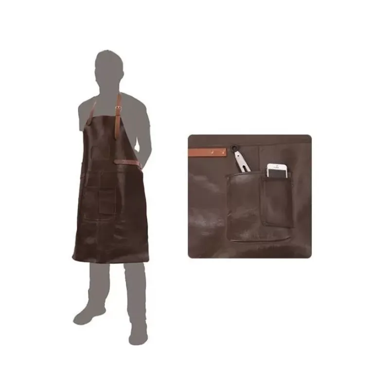 New HT Tablier cuir pour barbecue & cuisine Cuisson·Grille & Accessoire Barbecue|Barbecue & Réchaud Extérieur·Accessoire Barbecue