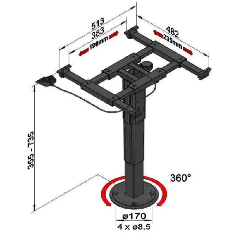 ILSE Pied de table 5986 A08*Ilse Technik