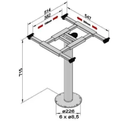 Hot ILSE Pied de table 7204GRA Table & Pied·Pied De Table