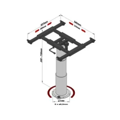 Online ILSE Pied de table télescopique 355 - 730 mm Table & Pied·Pied De Table