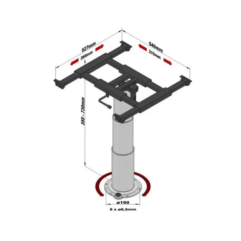 Online ILSE Pied de table télescopique 355 - 730 mm Table & Pied·Pied De Table