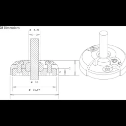 Outlet Passe fil vertical DG8 Distribution & Protection·Passe-Toit Pour Câble|Distribution & Protection·Passe-Câble Étanche