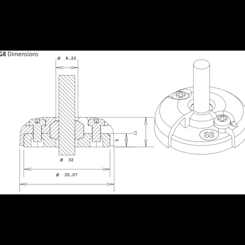 Outlet Passe fil vertical DG8 Distribution & Protection·Passe-Toit Pour Câble|Distribution & Protection·Passe-Câble Étanche