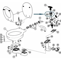 Kit étanchéité tige piston WC Twist'N'Lock*Jabsco Outlet