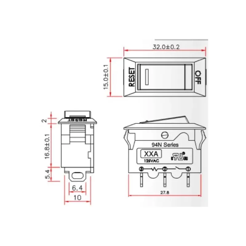 interrupteur + disjoncteur thermique 5 à 15A*KUOYUH Clearance