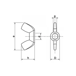 Ecrou papillon inox A4 DIN 315*Marinox Hot
