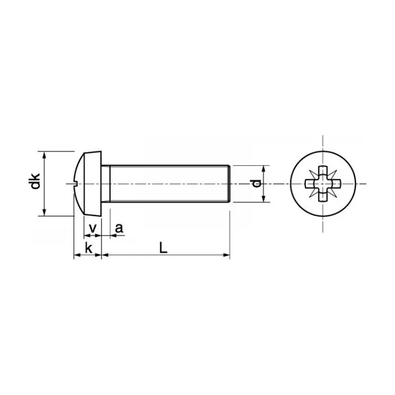 Vis métaux + écrou inox A4 T.C Pozi | ø 8 mm*Marinox Hot