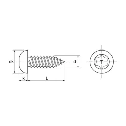 Vis tôle inox A4 T.C Torx | ø 3,9 mm*Marinox