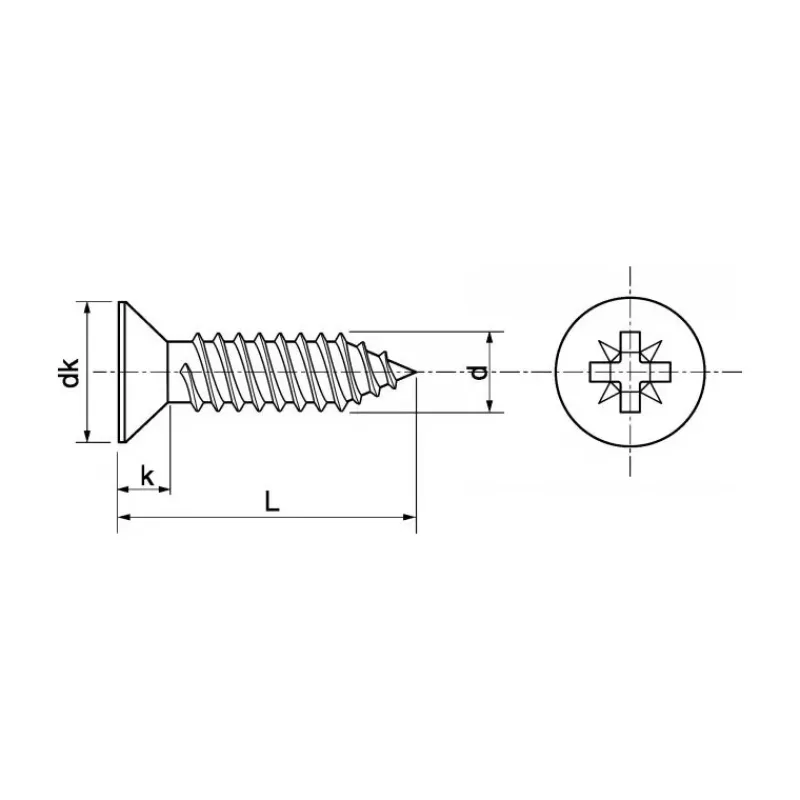 Vis tôle inox A4 T.F Pozi | ø 2,9 mm*Marinox Online