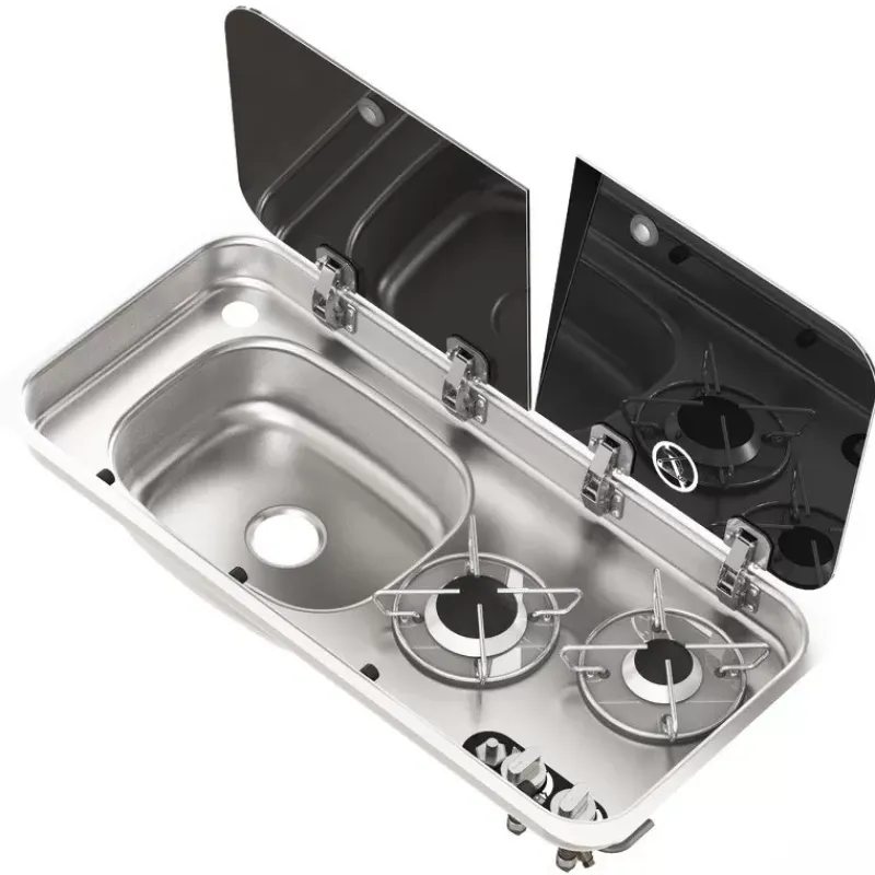 NAVY LOAD Combiné inox 2 feux | à couvercle | 726 x 346 mm*NavyLoad Discount
