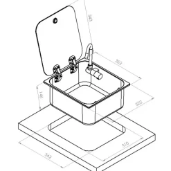 New NAYY LOAD Evier inox | à couvercle | 352 x 322 mm Evier, Lavabo & Receveur·Evier De Cuisine|Lavabo, Évier & Receveur·Éviers De Cuisine