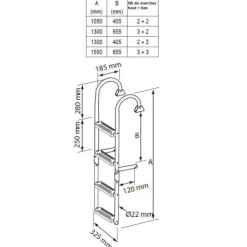 Echelle pliable à 180° Échelle, Plateforme & Delphinière·Echelle De Bain Fixe