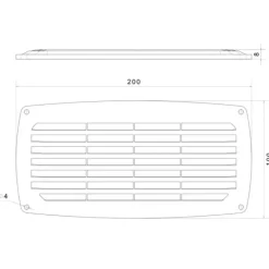 Outlet Grille d’aération ABS | 200 x 100 mm Grille & Aération·Grille D'Aération|Hublot & Aération·Grille D'Aération