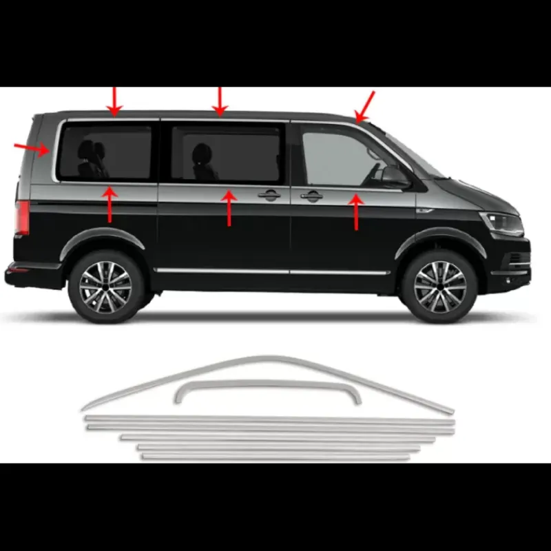 Best Moulure de vitre inox VW T5 Vw T5 / T6|Accessoire Extérieur·Moulure & Protection Carrosserie