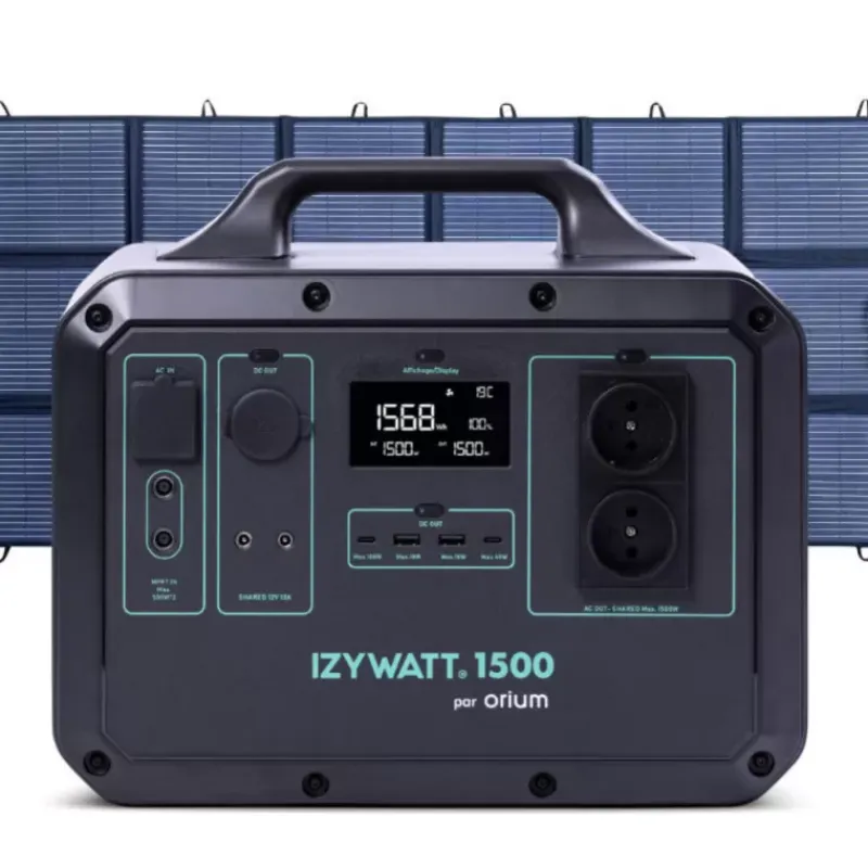 Pack IZYWATT 1500 + Panneau solaire pliant 400W Electricité & Éclairage·Batterie Nomade & Groupe Électrogène Solaire|Batterie·Batterie Nomade Et Station D'Énergie