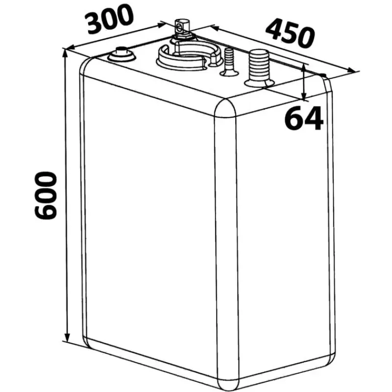 OSCUALTI Réservoir carburant 70 L vertical*Osculati Clearance