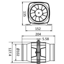 New Aspirateur/ventilateur axial Hyperflow 7,6 m3 Equipement Moteur In-Bord·Ventilation