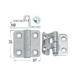 Charnière déportée inox 37 x 37 mm*Osculati New