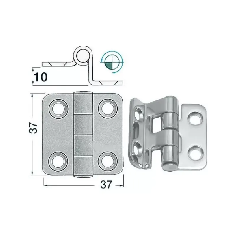 Charnière déportée inox 37 x 37 mm*Osculati New