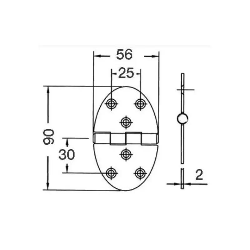 Best Charnière inox 56 x 90 x 2 mm Ameublement & Quincaillerie Intérieure·Charnière De Porte & Meuble|Quincaillerie Marine·Charnière De Coffre, Porte & Meuble