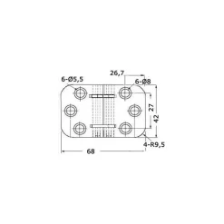 Charnière inox 68 x 42 x 2 mm*Osculati New