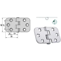 New Charnière inox 70 x 38 x 2 mm Ameublement & Quincaillerie Intérieure·Charnière De Porte & Meuble|Quincaillerie Marine·Charnière De Coffre, Porte & Meuble