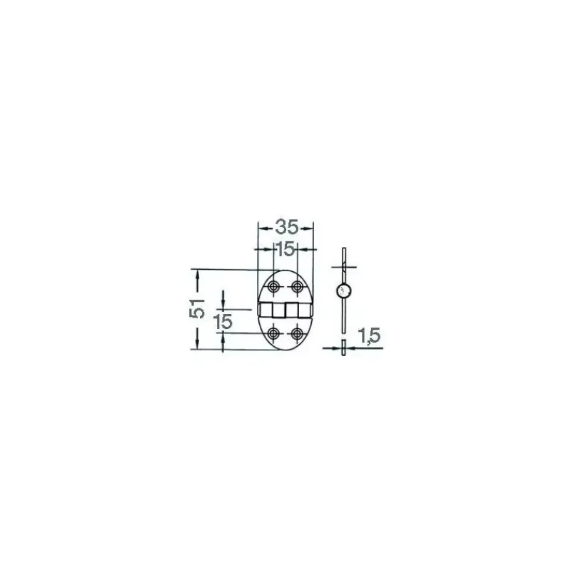 Clearance Charnière inox 35 x 51 x 2 mm Ameublement & Quincaillerie Intérieure·Charnière De Porte & Meuble|Quincaillerie Marine·Charnière De Coffre, Porte & Meuble