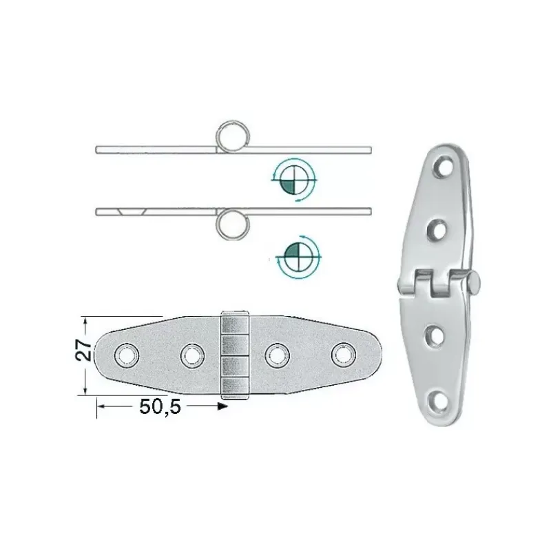 Online Charnière inox 101 x 27 x 2 mm Ameublement & Quincaillerie Intérieure·Charnière De Porte & Meuble|Quincaillerie Marine·Charnière De Coffre, Porte & Meuble