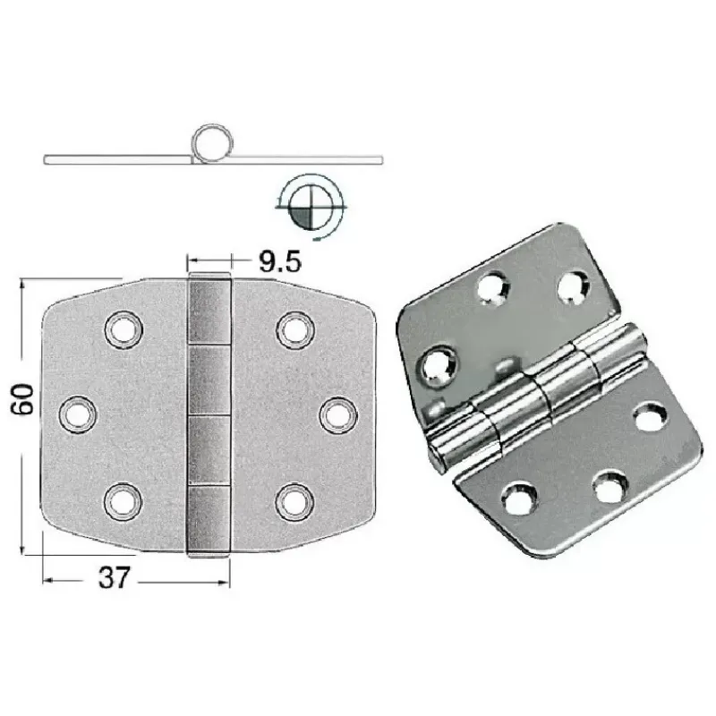Online Charnière inox 74 x 60 x 2 mm Ameublement & Quincaillerie Intérieure·Charnière De Porte & Meuble|Quincaillerie Marine·Charnière De Coffre, Porte & Meuble