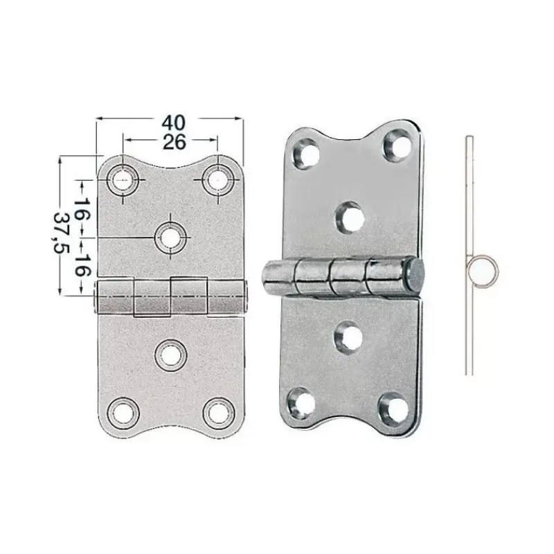 Online Charnière inox 75 x 40 x 2 mm Ameublement & Quincaillerie Intérieure·Charnière De Porte & Meuble|Quincaillerie Marine·Charnière De Coffre, Porte & Meuble