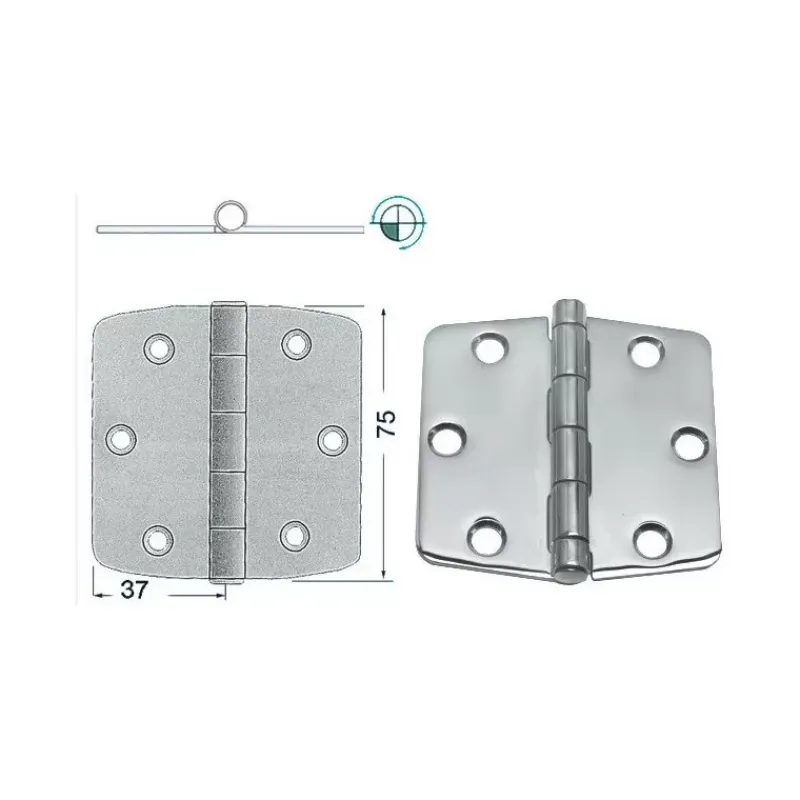 Clearance Charnière inox 74 x 75 x 2 mm Ameublement & Quincaillerie Intérieure·Charnière De Porte & Meuble|Quincaillerie Marine·Charnière De Coffre, Porte & Meuble