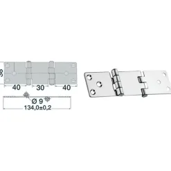 Charnière inox déportée 134 x 38 mm*Osculati Best