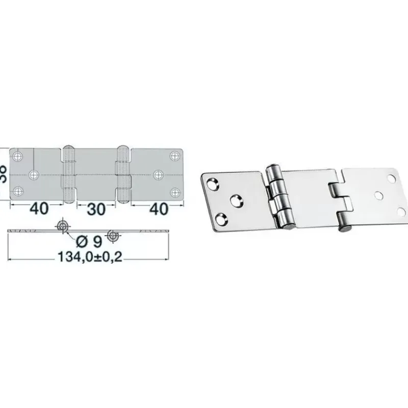 Charnière inox déportée 134 x 38 mm*Osculati Best