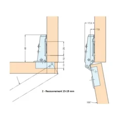Charnière invisible inox 94 x 54 mm*Osculati