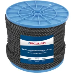 Cordage 3 torons polypropylène noir*Osculati New