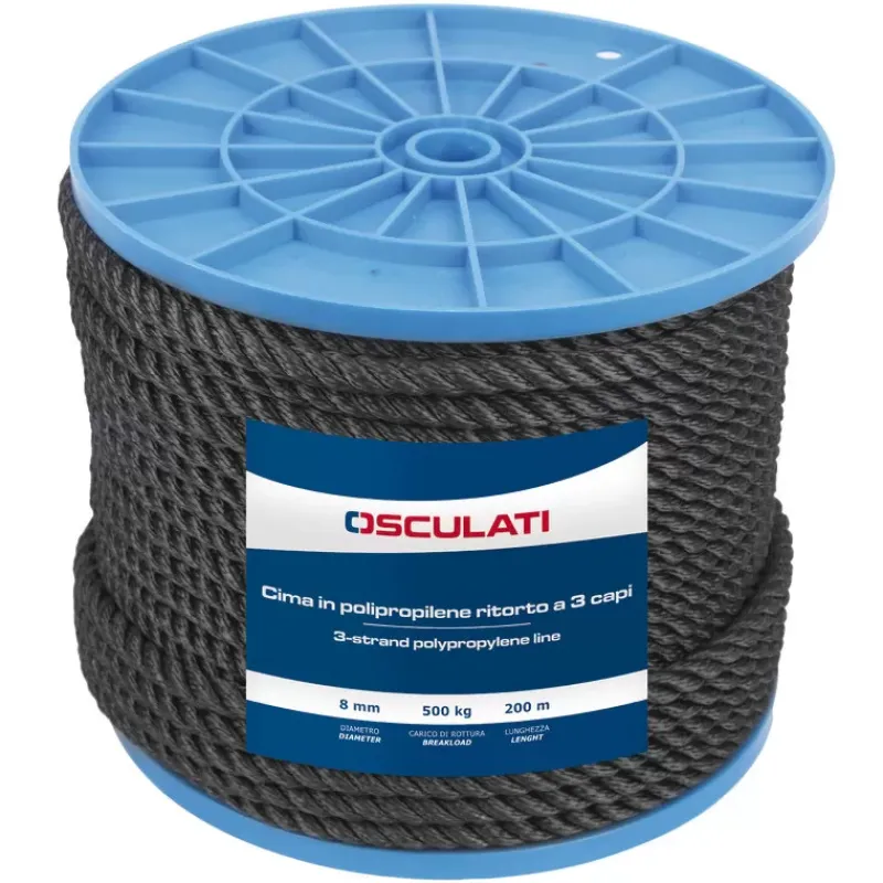 Cordage 3 torons polypropylène noir*Osculati New